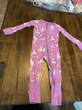 Little Sleepies Purple Unicorn Footed One-Piece